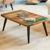 Aspen Scandi Reclaimed Wood Industrial Rectangle Coffee Table